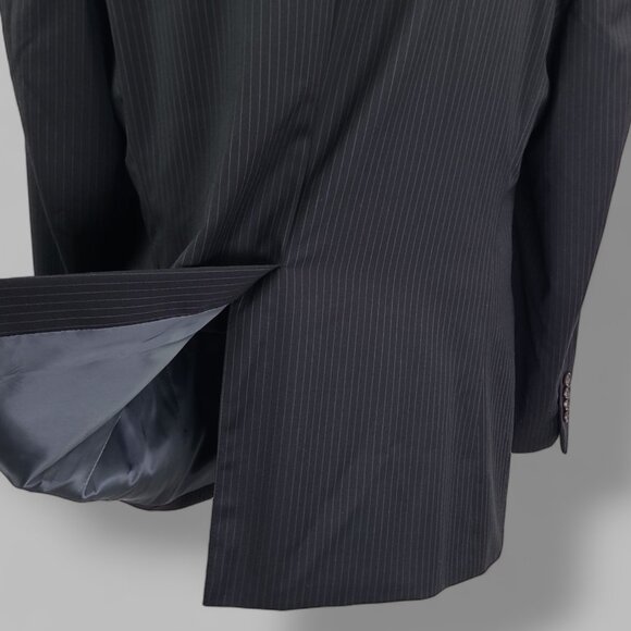 Ralph Lauren 44R 2-Piece Black Striped Suit Pants W37xL30 - Picture 8 of 15